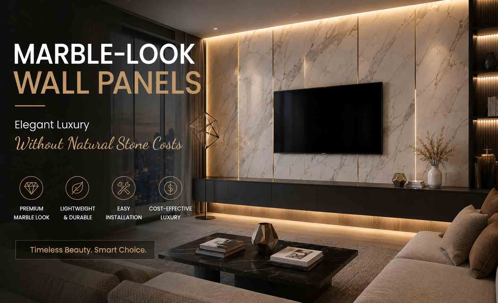 Marble-Look Wall Panels Elegant Luxury Without Natural Stone Costs