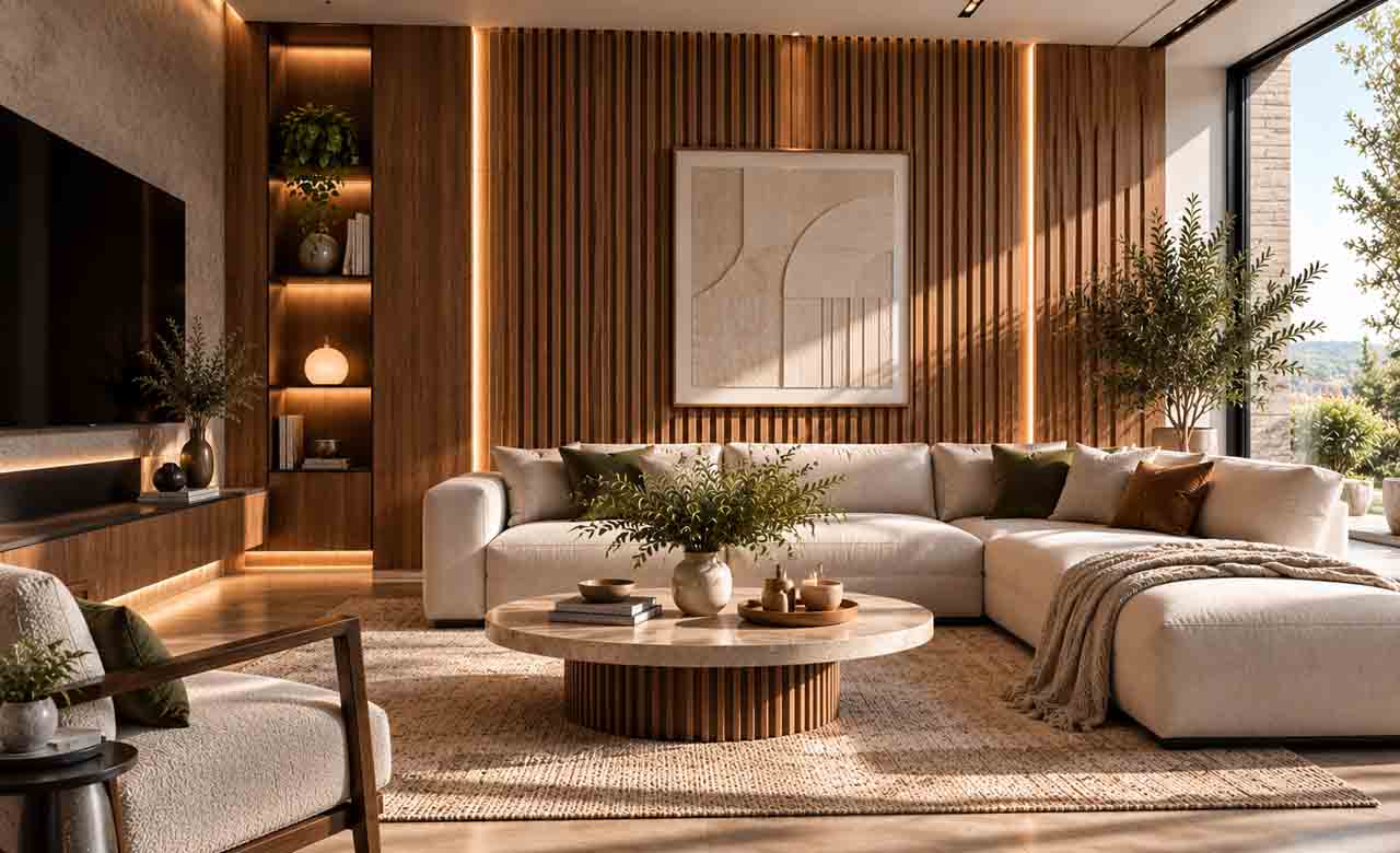 Wood Panels for Living Room Walls to Create a Luxury Look