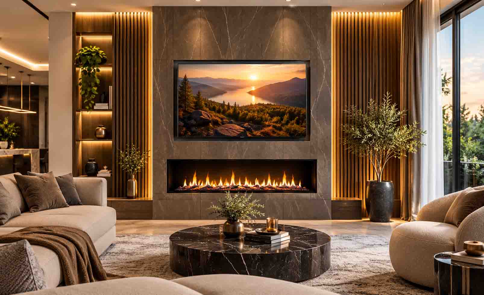 Fireplace TV Wall Design Stylish Ideas