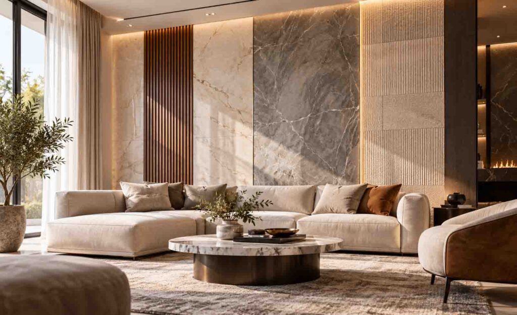 Stylish Wall Design Tiles for Living Room 17 Modern Ideas