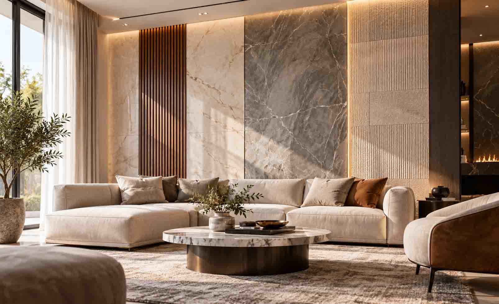 Stylish Wall Design Tiles for Living Room 17 Modern Ideas