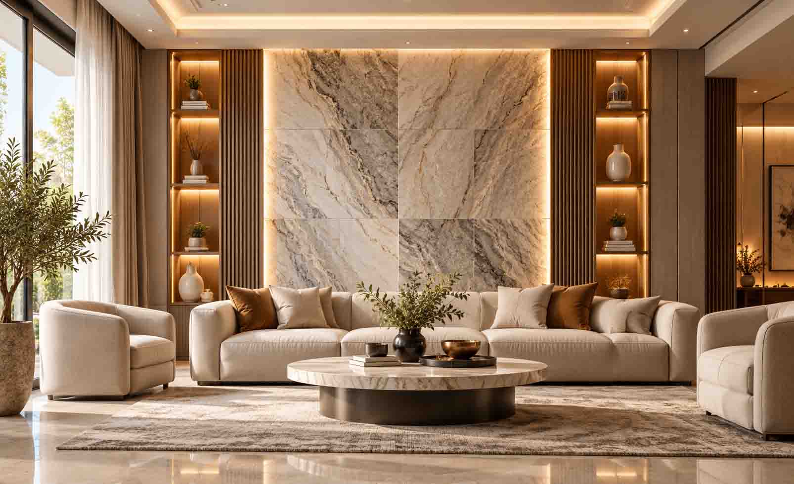 Stylish Wall Design Tiles for Living Room